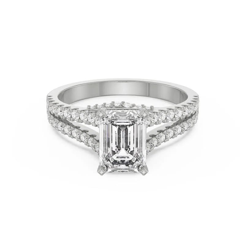 Timeless Emerald Lab Diamond Engagement Ring_in-stock