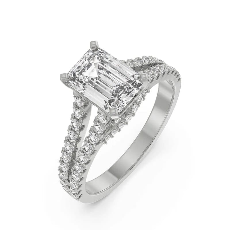 Timeless Emerald Lab Diamond Engagement Ring_in-stock