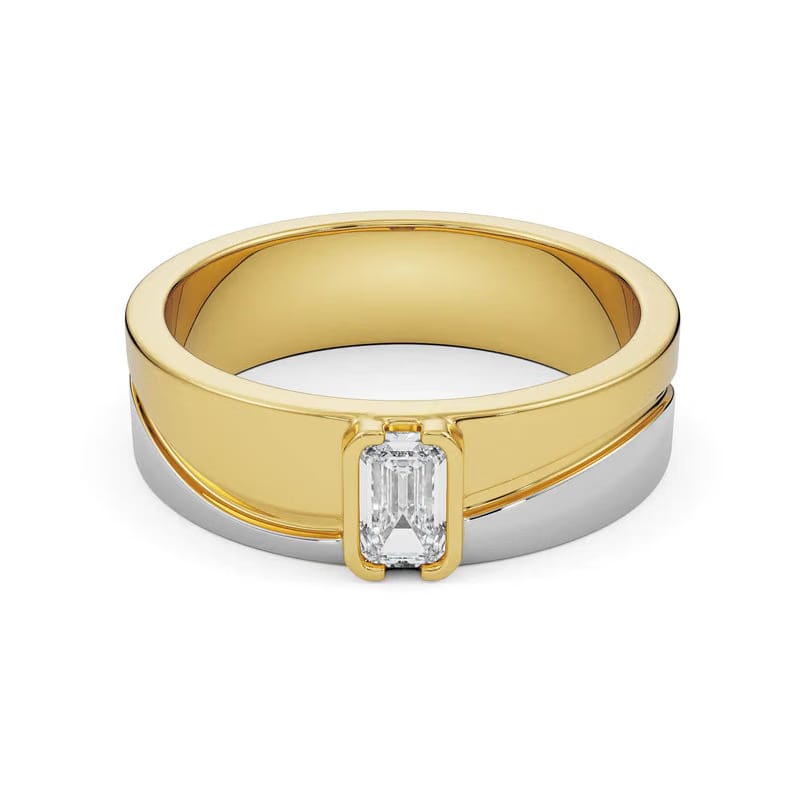 Timeless Emerald Men's Lab Grown Diamond Ring