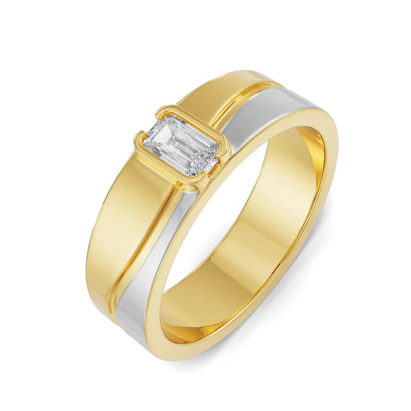 Timeless Emerald Men's Lab Grown Diamond Ring