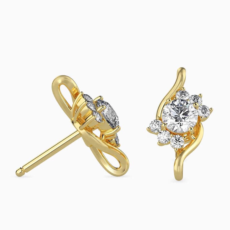 Timeless Floral Lab Grown Diamond Earrings 9KT
