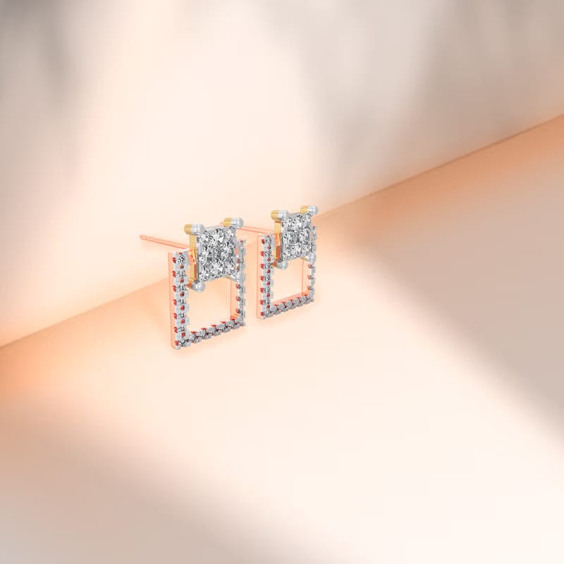 Timeless Square Lab Grown Diamond Earrings