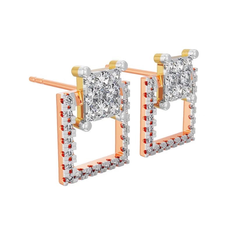 Timeless Square Lab Grown Diamond Earrings