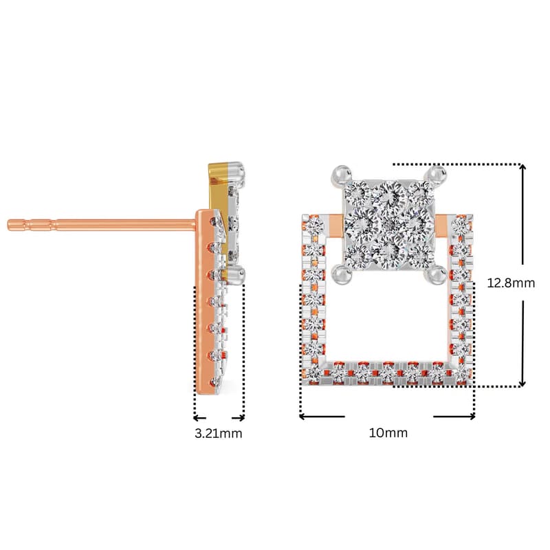 Timeless Square Lab Grown Diamond Earrings