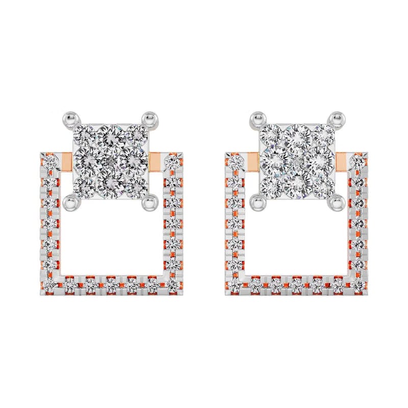 Timeless Square Lab Grown Diamond Earrings 9KT