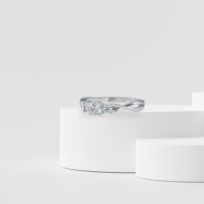 Timeless Three Stone Lab Grown Diamond Ring