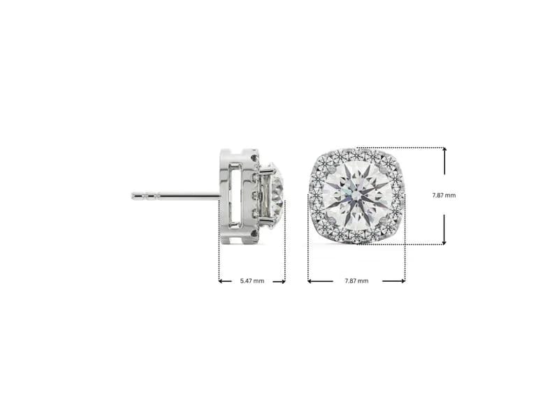 Tisha Halo Round Lab Grown Diamond Studs