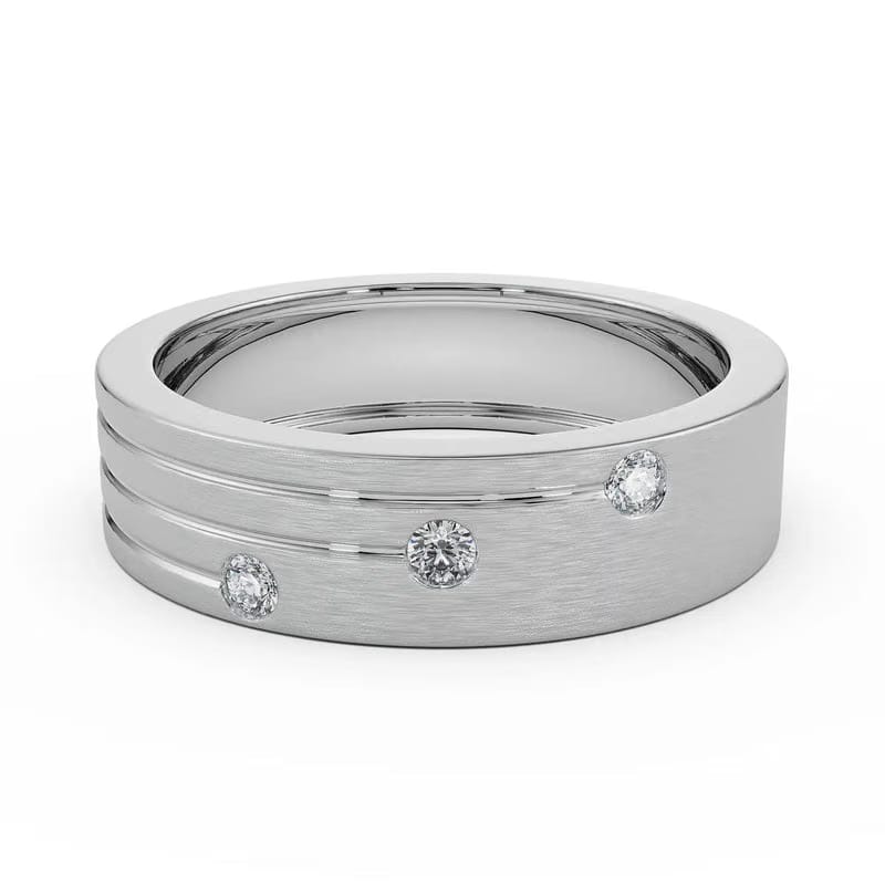 Tri Lab Grown Diamond Band for Men 9KT