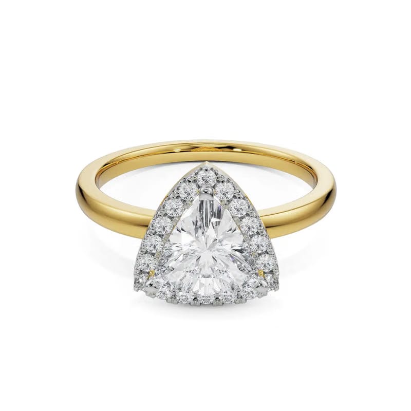 Trio Halo Lab Diamond Engagement Ring