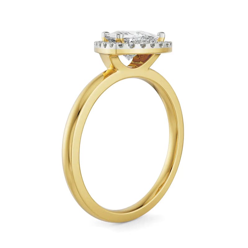 Trio Halo Lab Diamond Engagement Ring