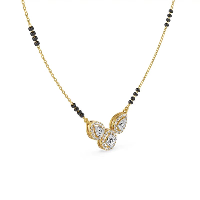 Trio Halo Lab Grown Diamond Mangalsutra