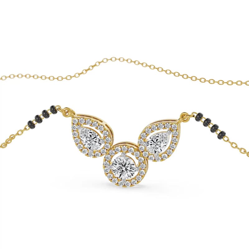 Trio Halo Lab Grown Diamond Mangalsutra