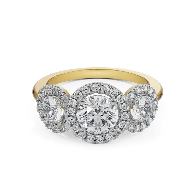 Trio Round Brilliant Lab Diamond Engagement Ring
