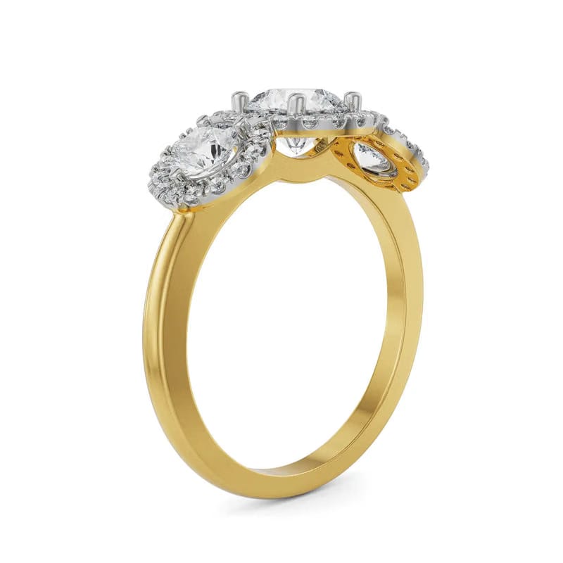 Trio Round Brilliant Lab Diamond Engagement Ring