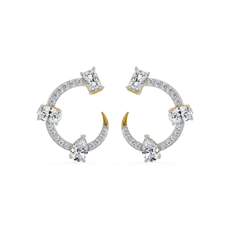 Trio Solitaire Lab Grown Diamond Hoop