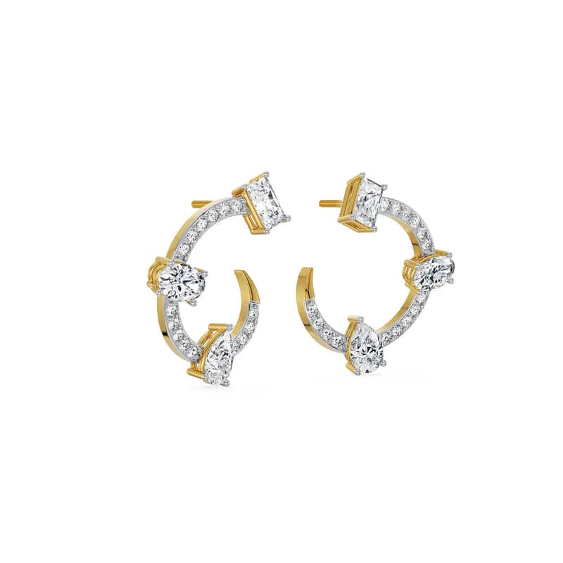 Trio Solitaire Lab Grown Diamond Hoop