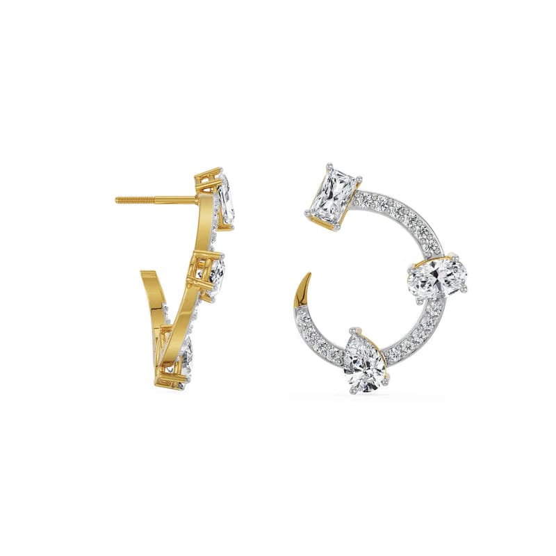 Trio Solitaire Lab Grown Diamond Hoop