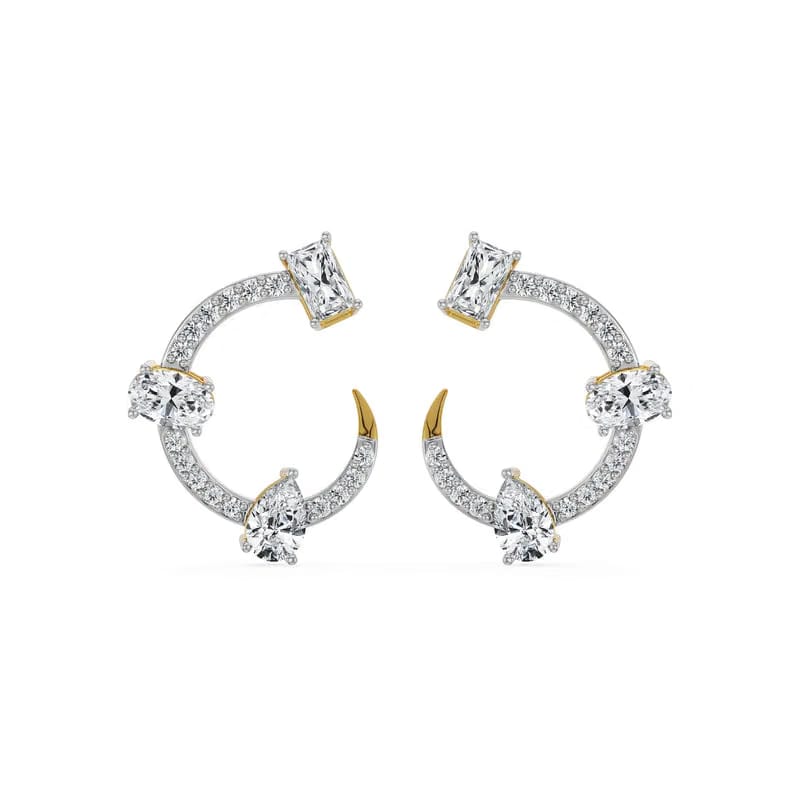 Trio Solitaire Lab Grown Diamond Hoop 9KT