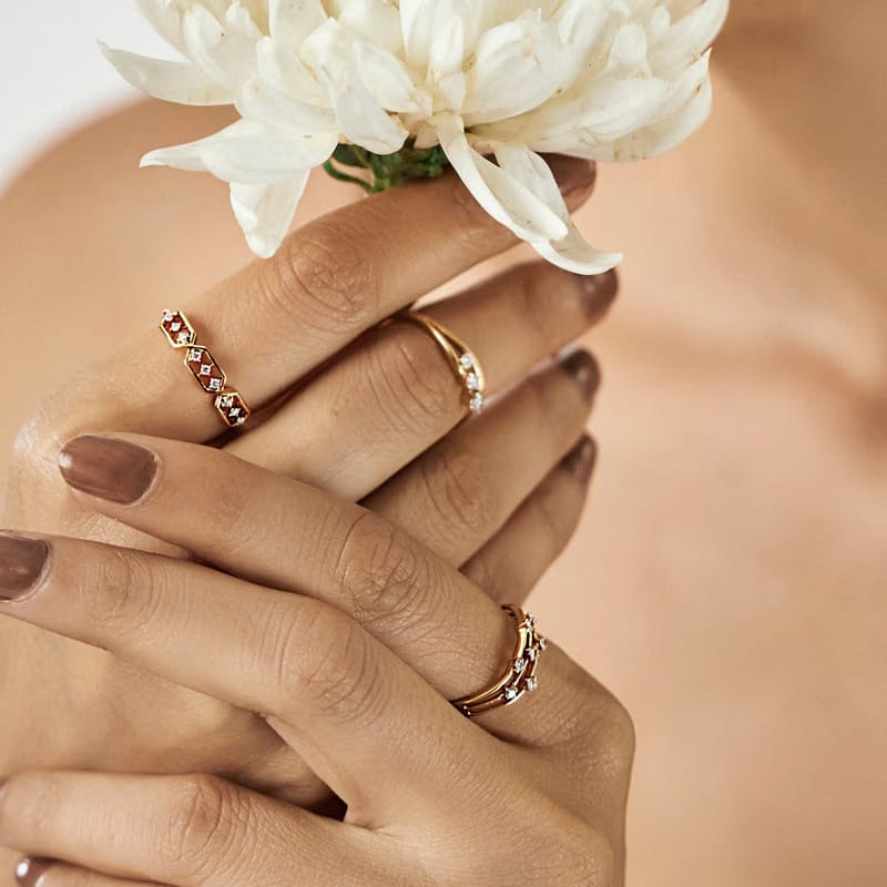 Triple Layered Diamond Band