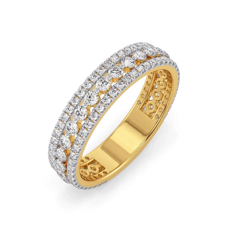 Triple Row Lab Grown Diamond Band 9KT