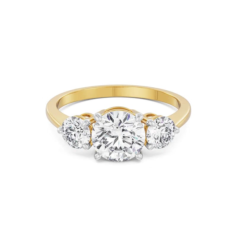 Triple Sparkle Lab Grown Diamond Solitaire Ring 9KT