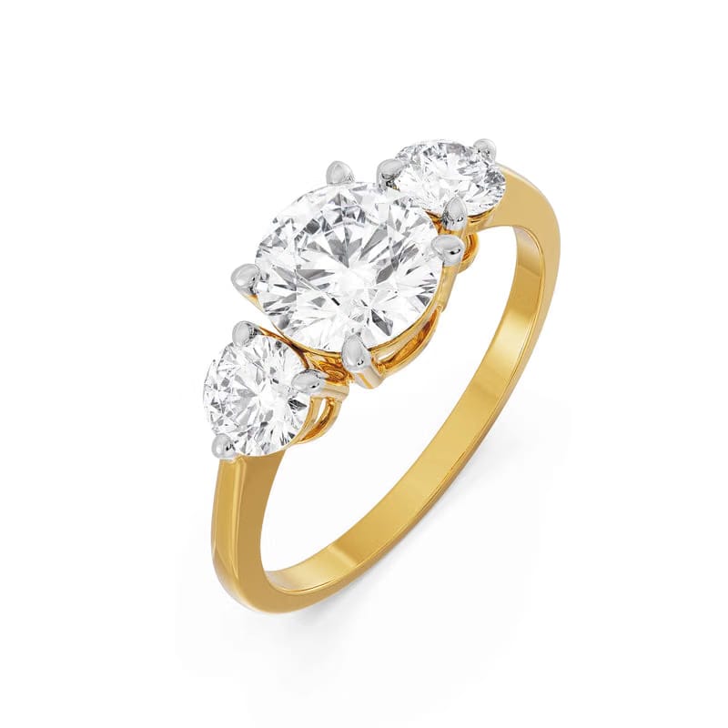 Triple Sparkle Lab Grown Diamond Solitaire Ring 9KT