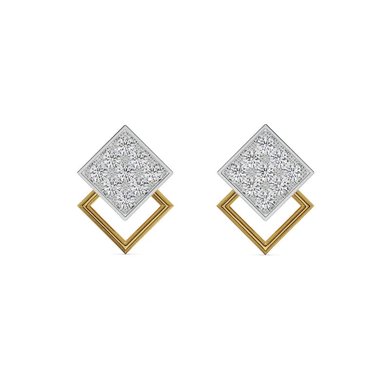 Twin Square Lab Grown Diamond Studs 9KT