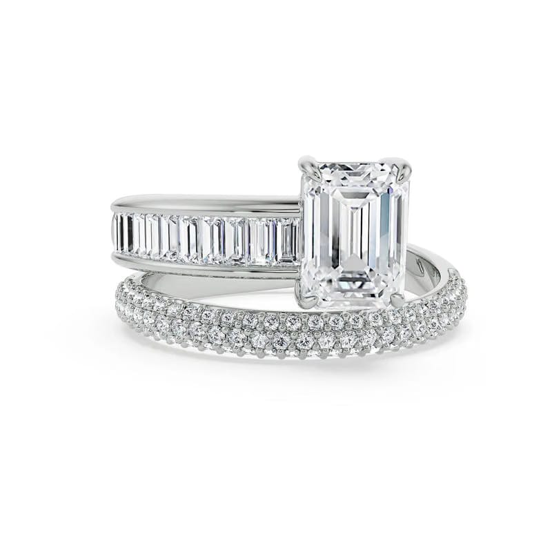 Twirling Emerald Lab Grown Diamond Ring