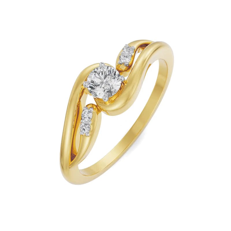 Twisted Ahana Lab Grown Diamond Solitaire Ring 9KT