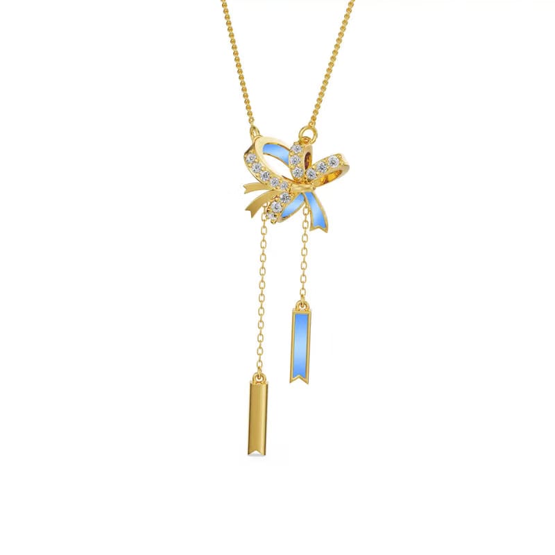 Twisted Bow Lab Grown Diamond Necklace 9KT