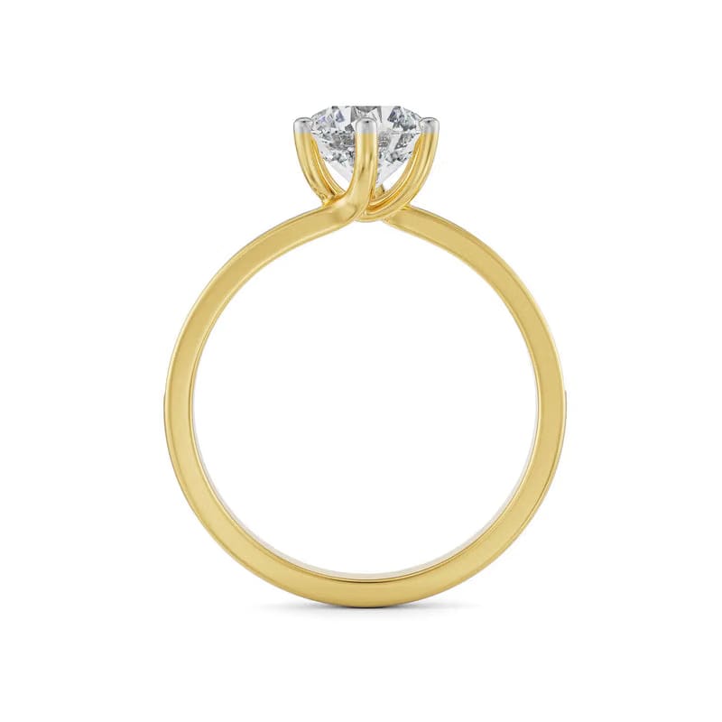 Twisted Lab Grown Diamond Solitaire Ring