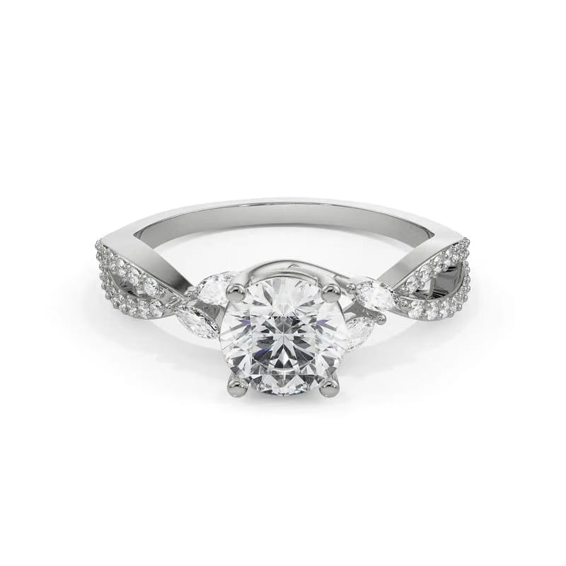Twisted Shank Lab Grown Diamond Engagement Ring