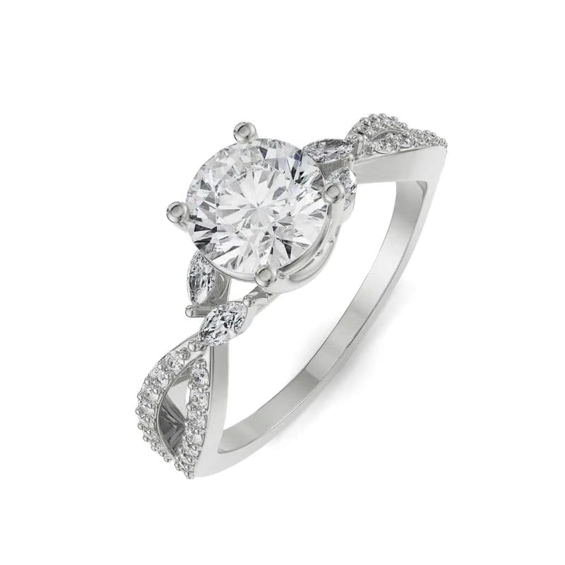 Twisted Shank Lab Grown Diamond Engagement Ring