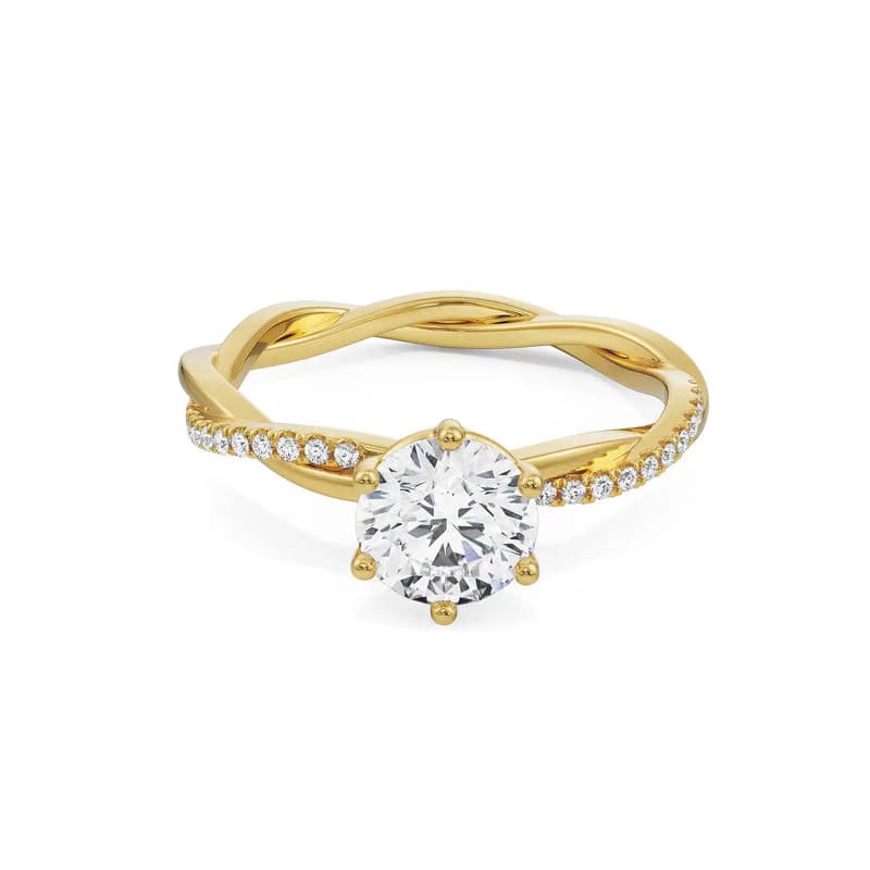 Twisted Sloane Round Lab Grown Diamond Ring