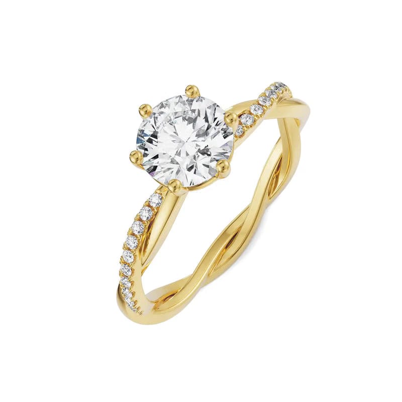 Twisted Sloane Round Lab Grown Diamond Ring