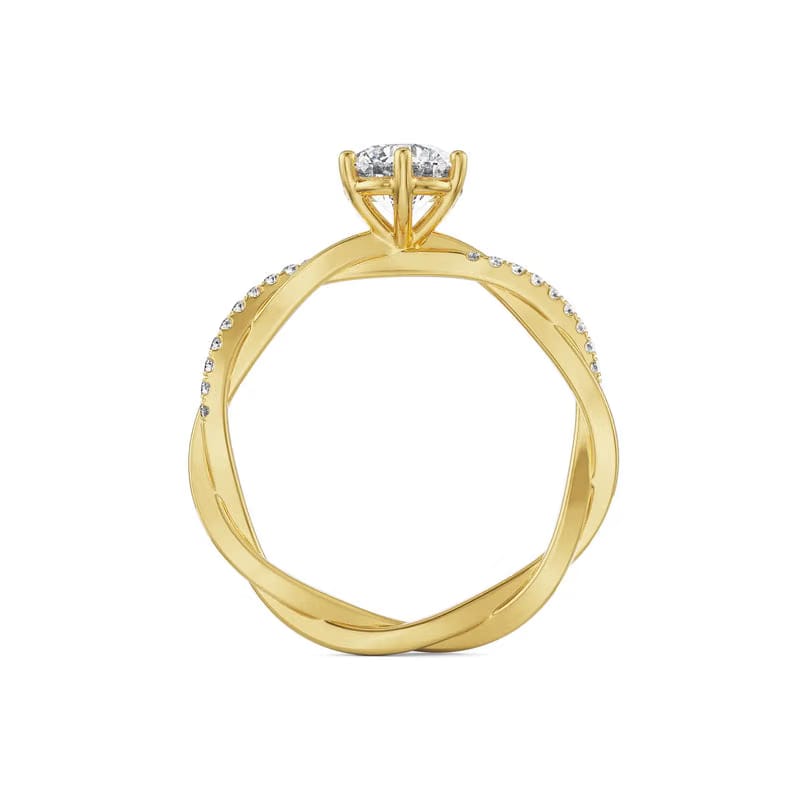 Twisted Sloane Round Lab Grown Diamond Ring