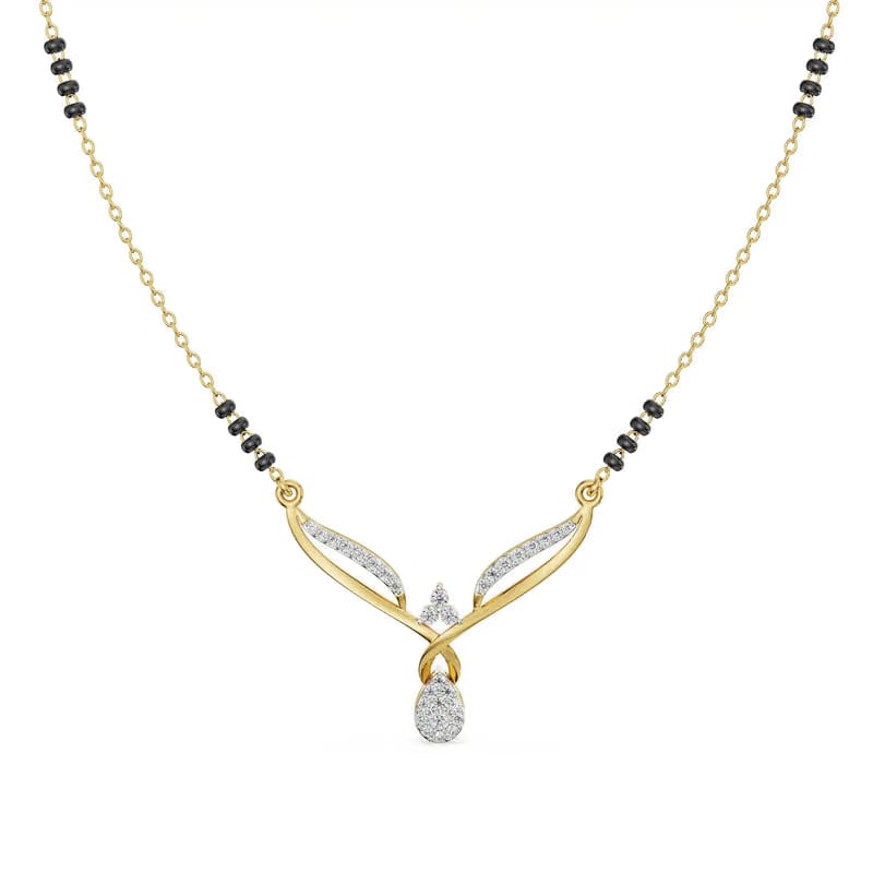 Twisted V Lab Grown Diamond Mangalsutra