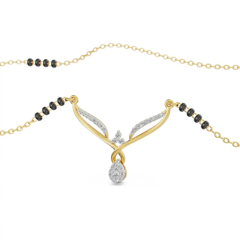 Twisted V Lab Grown Diamond Mangalsutra
