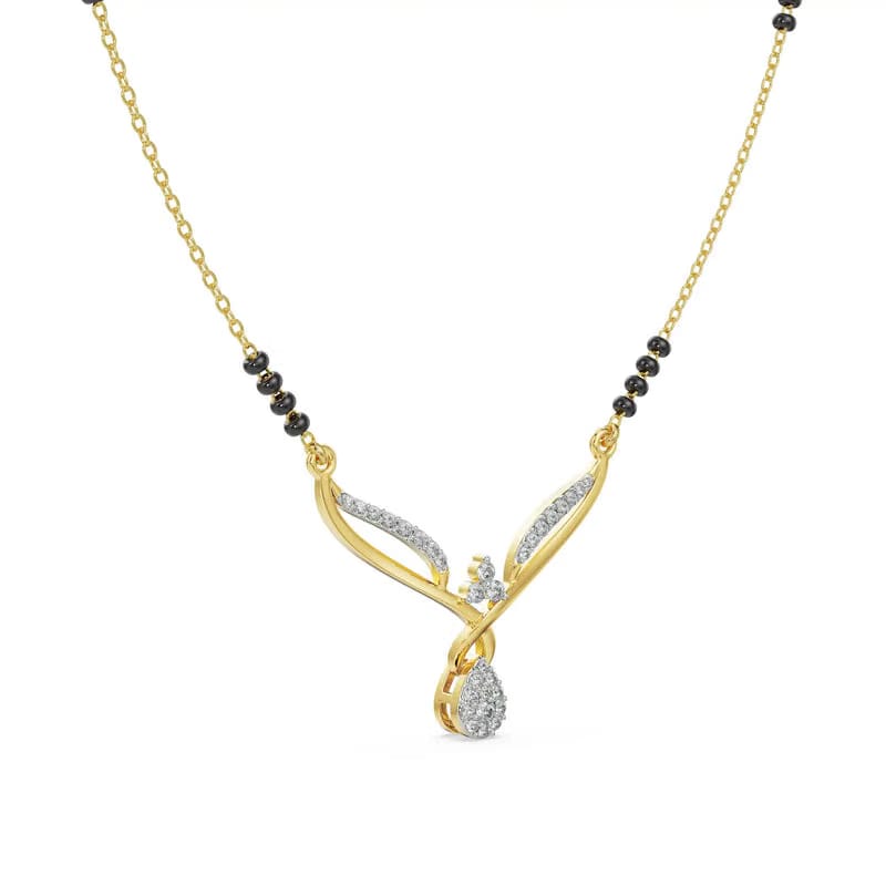 Twisted V Lab Grown Diamond Mangalsutra