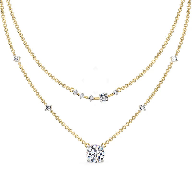Two Layered Solitaire Necklace_in_stock