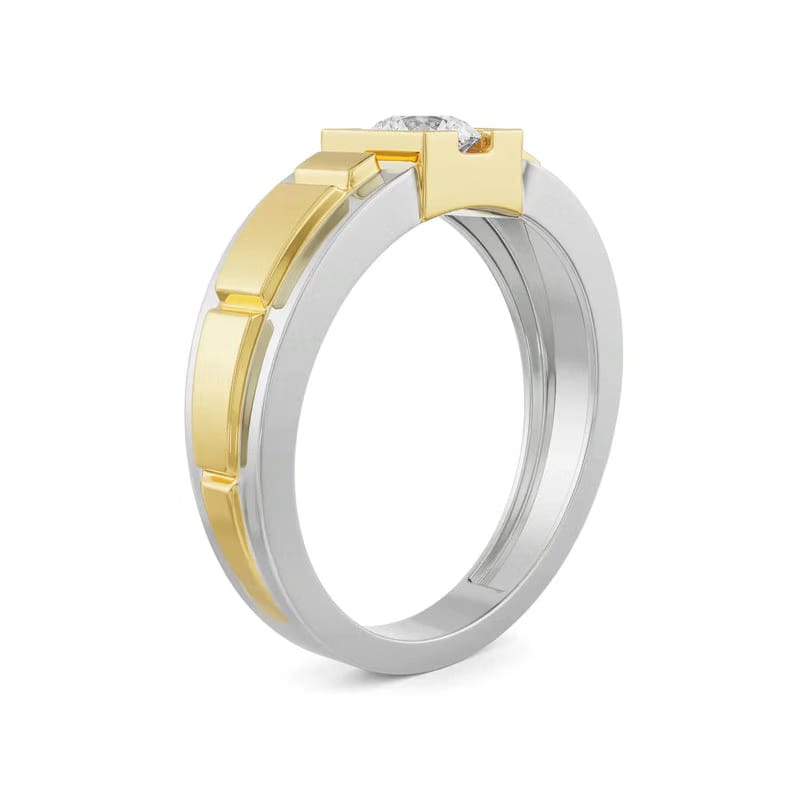 Two-Tone Round Lab Grown Diamond Timeless Ring