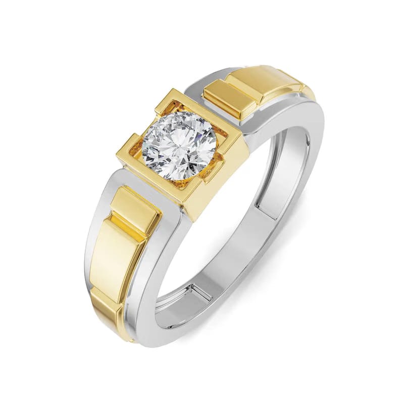 Two-Tone Round Lab Grown Diamond Timeless Ring