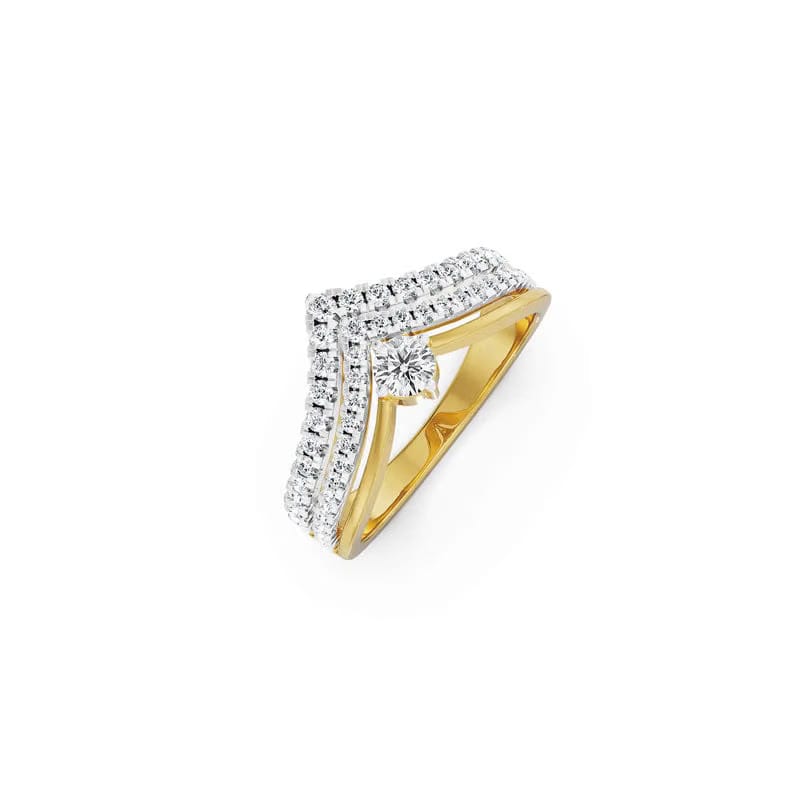 V Clustered Diamond Band