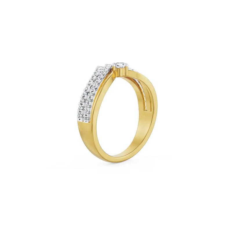 V Clustered Diamond Band_in_stock