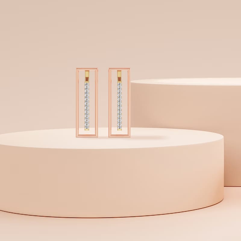 Vertical Bar Lab Grown Diamond Earrings