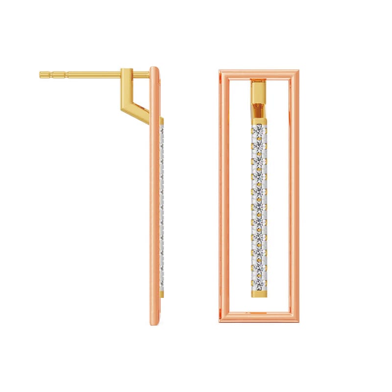 Vertical Bar Lab Grown Diamond Earrings