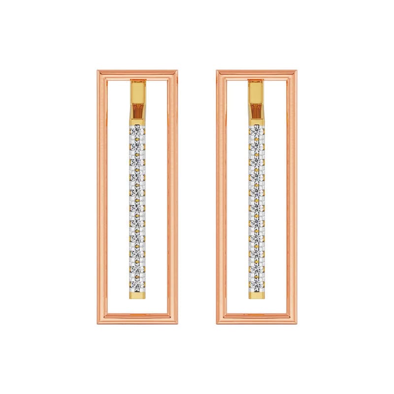 Vertical Bar Lab Grown Diamond Earrings 9KT