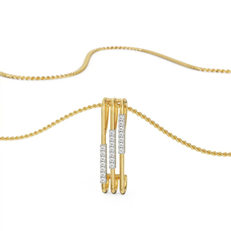 Vertical Bar Lab Grown Diamond Pendant 9KT