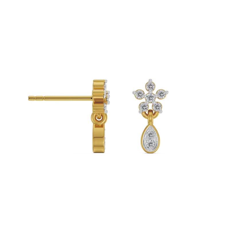 Viez Floral Lab Grown Diamond Earrings