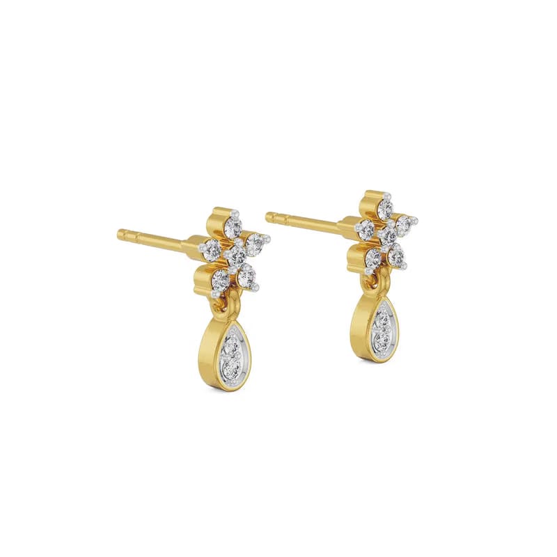 Viez Floral Lab Grown Diamond Earrings